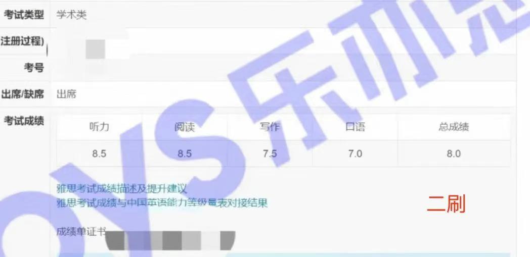 樂(lè)亦思雅思出分案例